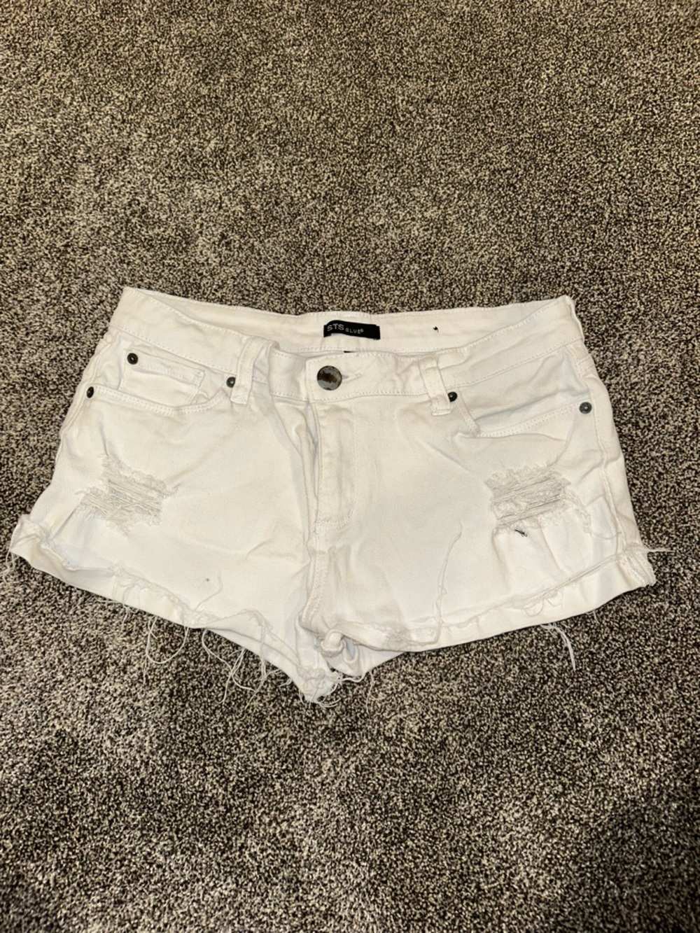 STS Blue White Distressed Denim Cutoff Shorts